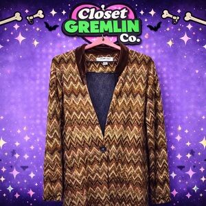 Coldwater Creek Zigzag Pattern Cardigan - Brown and Tan